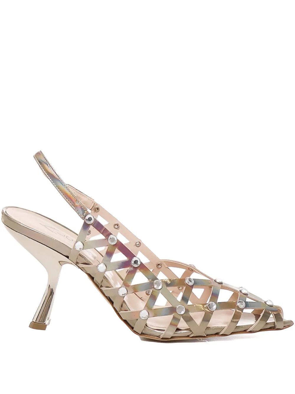 ALCHIMIA stone-embellished pumps Neutrals
