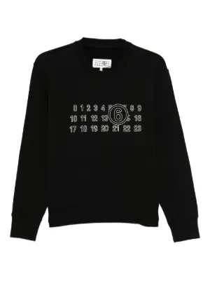スウェット・トレーナー MM6  NUMERICAL LOGO PRINT SWEATSHIRT MM6 Maison Margiela Numbers Crewneck | Black | Canoe Club