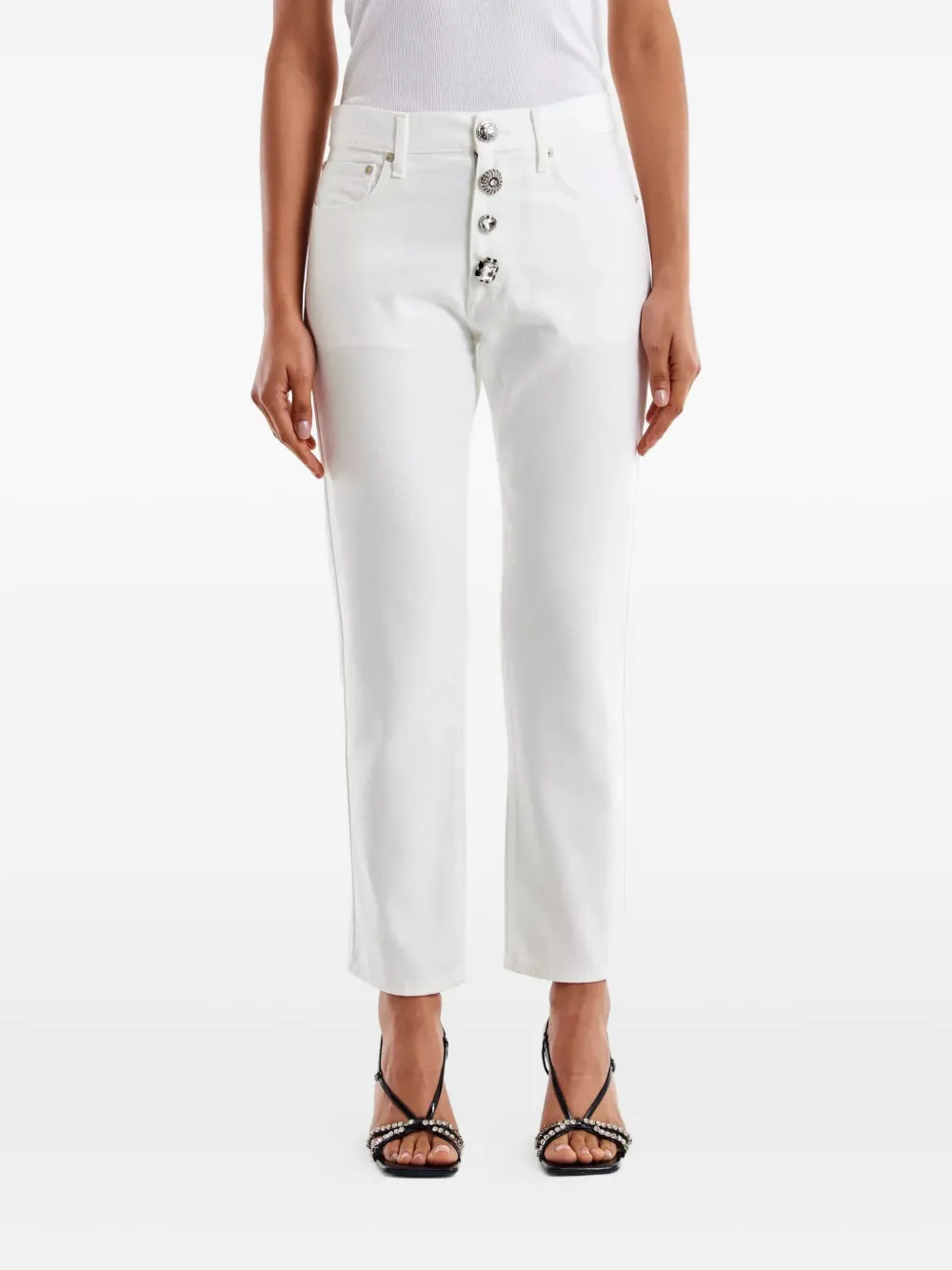 VICOLO five-pocket embellished-button jeans | White | Image 1
