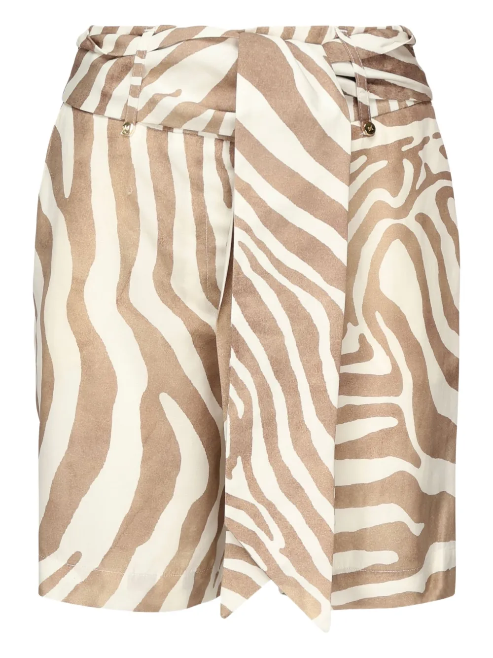 Marciano X Guess Zebra-print Belted Shorts