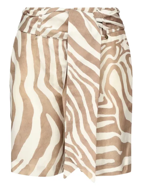 Marciano x Guess zebra-print belted shorts
