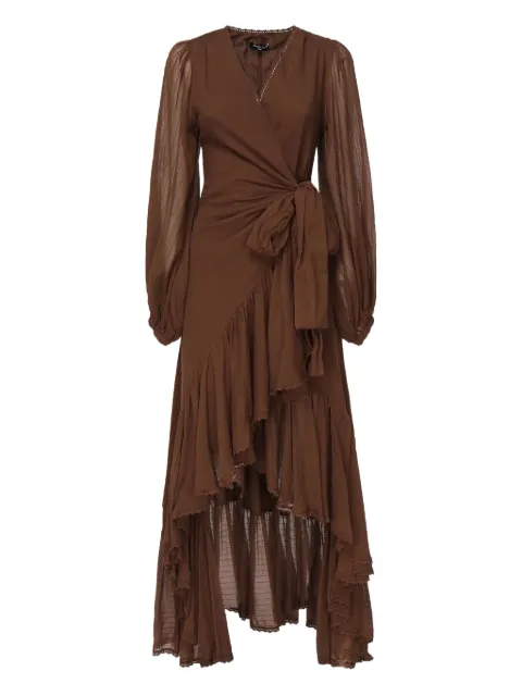 Marciano balloon-sleeve wrap dress