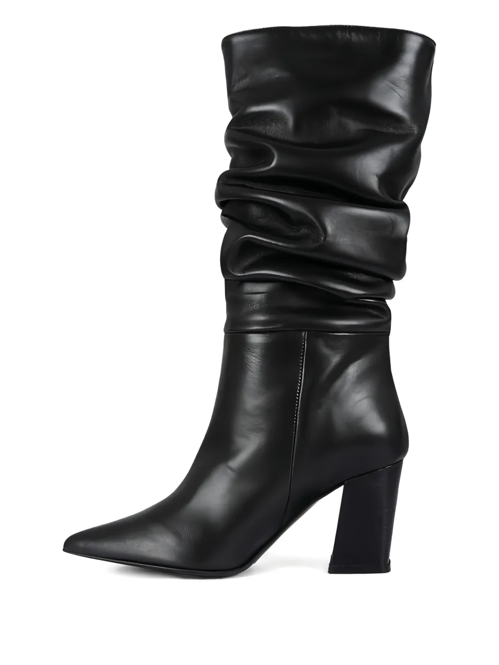 Marc Ellis Leather Block-heel Boots In Black