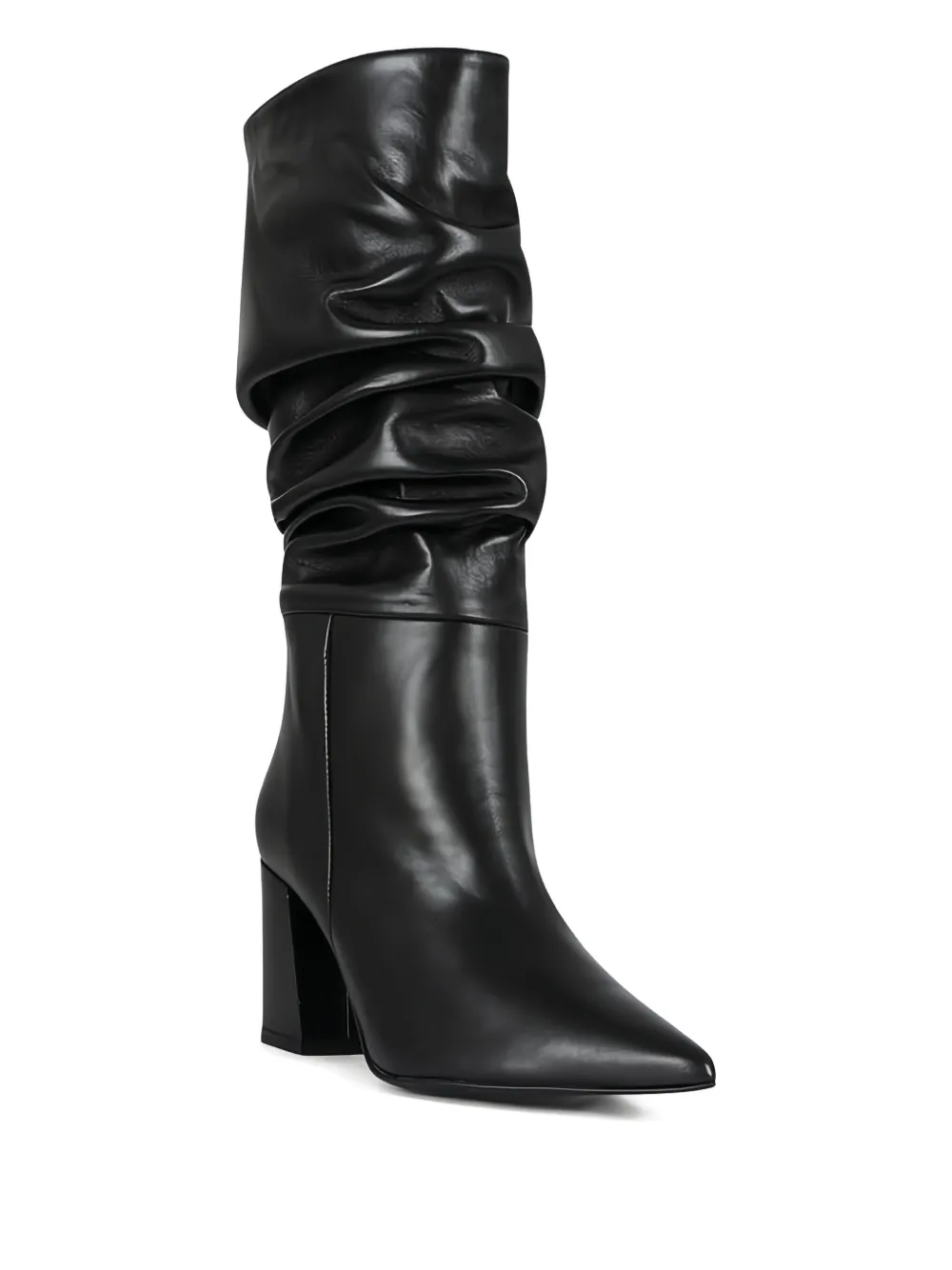Marc Ellis Leather Block-heel Boots In Black