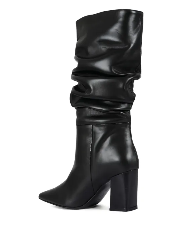 Blokhak Zwarte Laarzen Hoge Laarzen Met Blokhak Hoge Laarzen Zwart