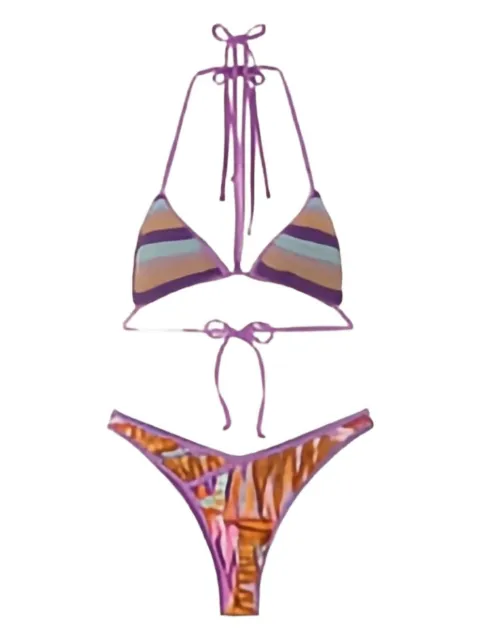 f**k  striped-print bikini