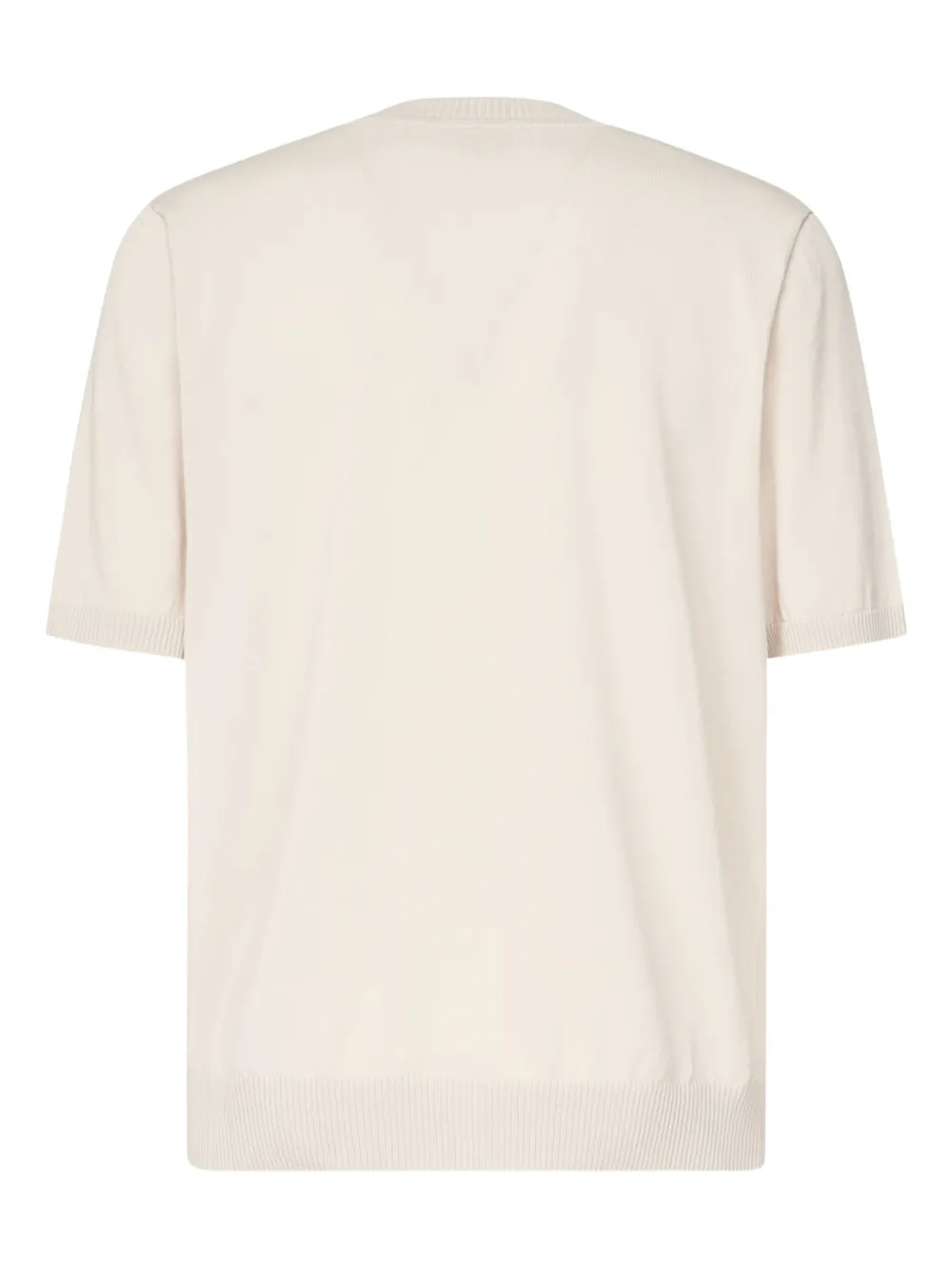 Eleventy T-shirt met geribbelde kraag Beige