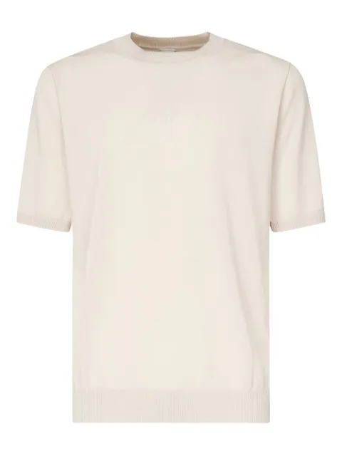 Eleventy ribbed-collar cotton T-shirt