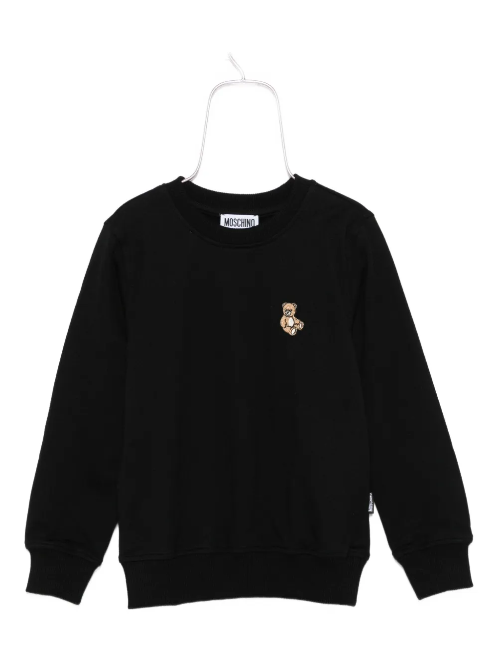 Moschino Kids bear-embroidered sweatshirt Zwart