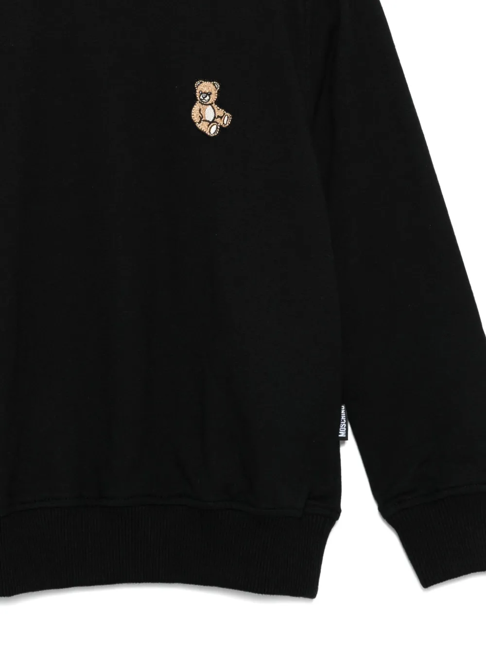 Moschino Kids bear-embroidered sweatshirt Zwart