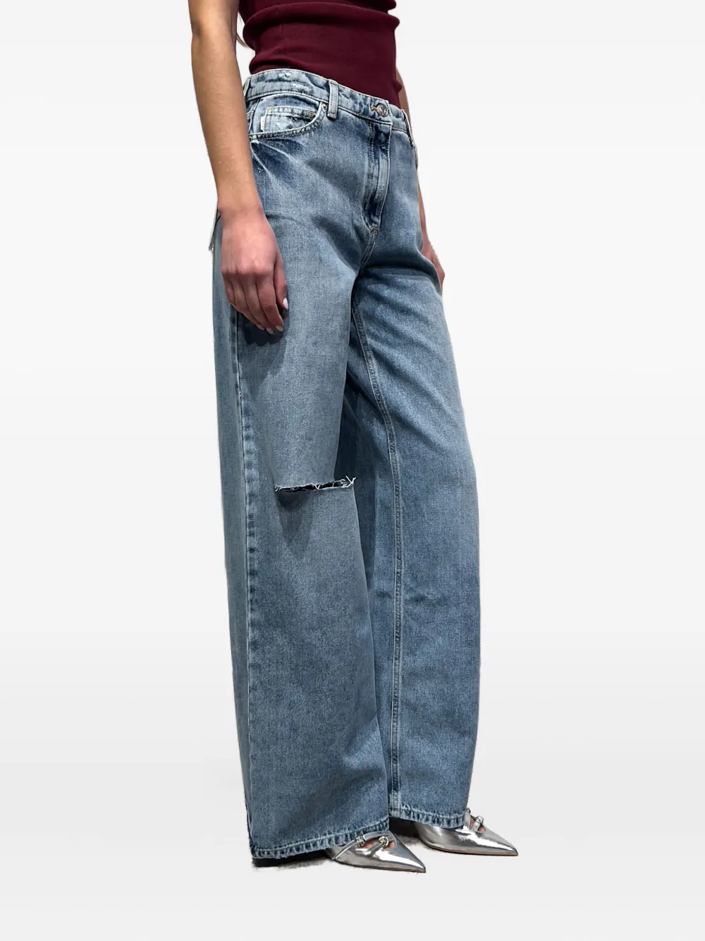 VICOLO Lexie knee-rip jeans - Blauw