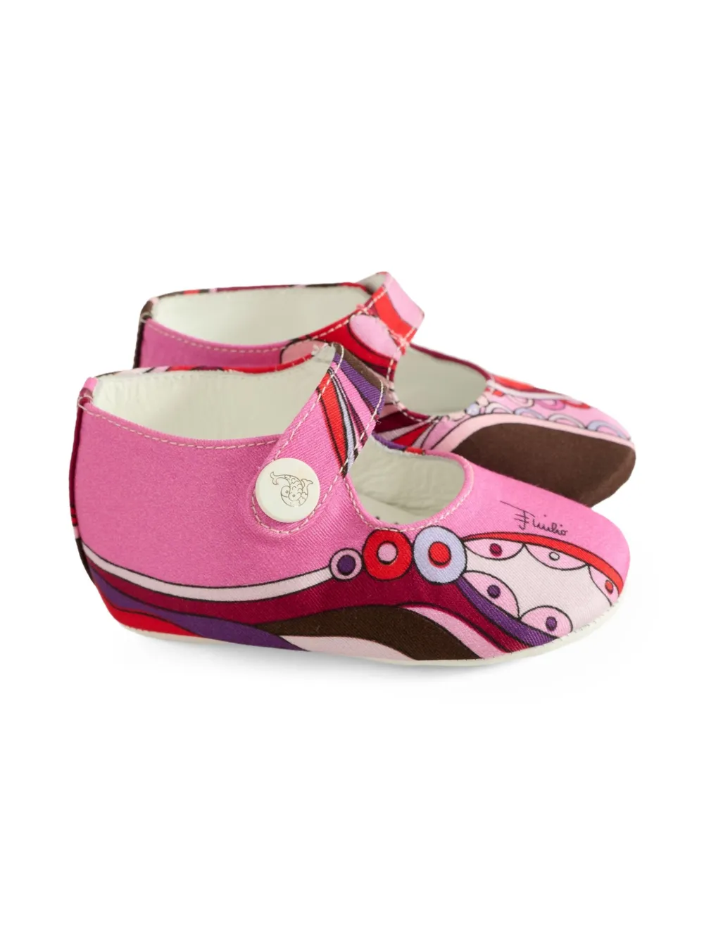 PUCCI Junior abstract-print Mary Jane ballet flats Pink