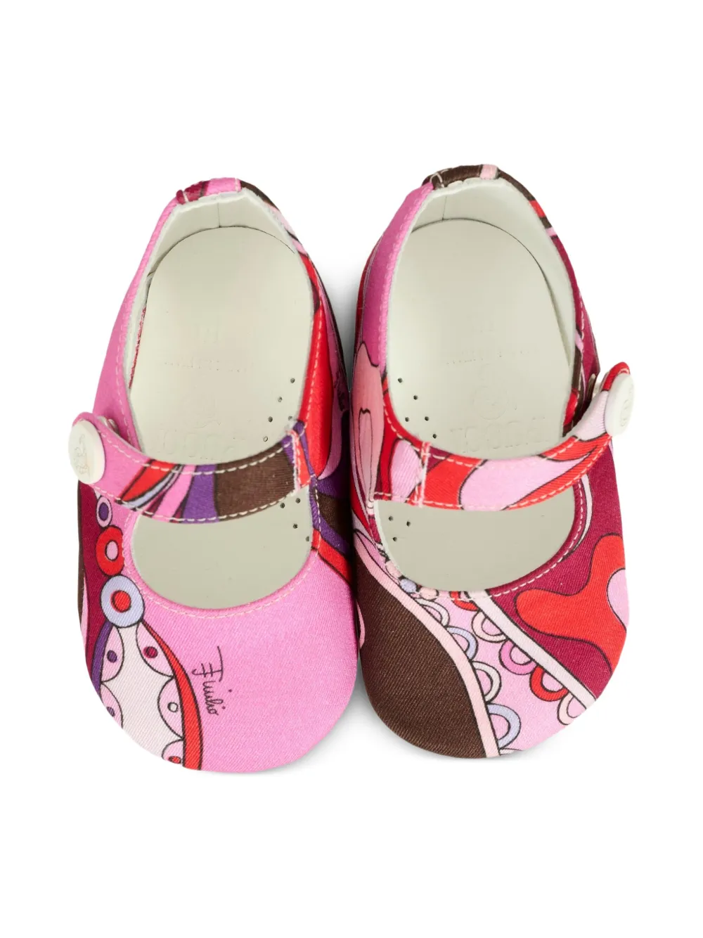 PUCCI Junior abstract-print Mary Jane ballet flats Pink
