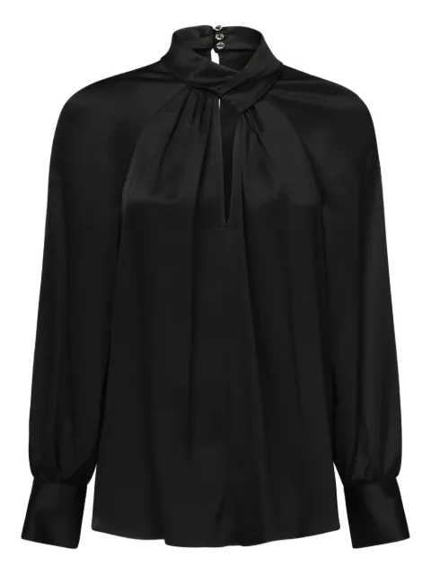 Marciano high-neck keyhole blouse