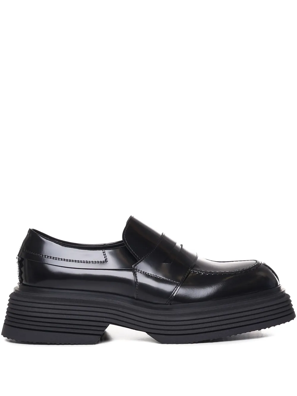 The Antipode penny-leather platform loafers Black