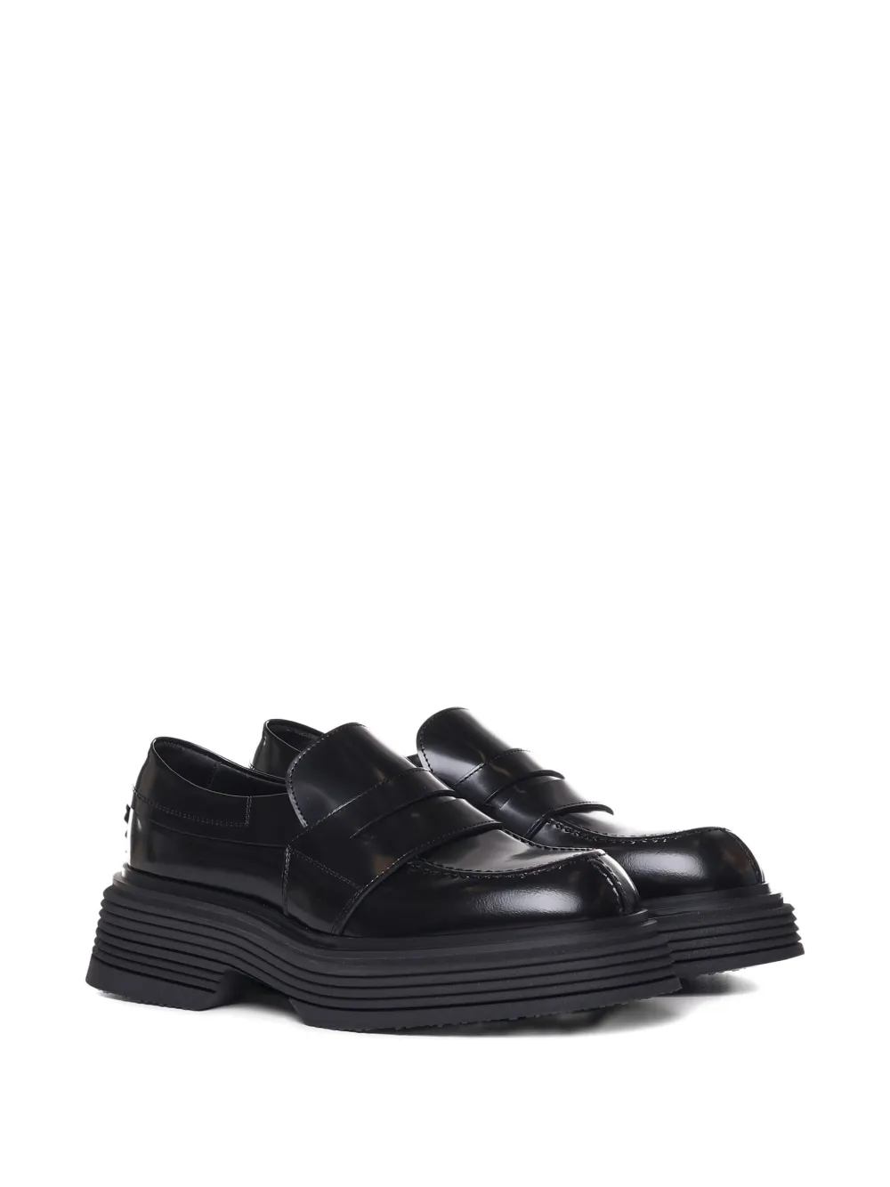 The Antipode penny-leather platform loafers Black