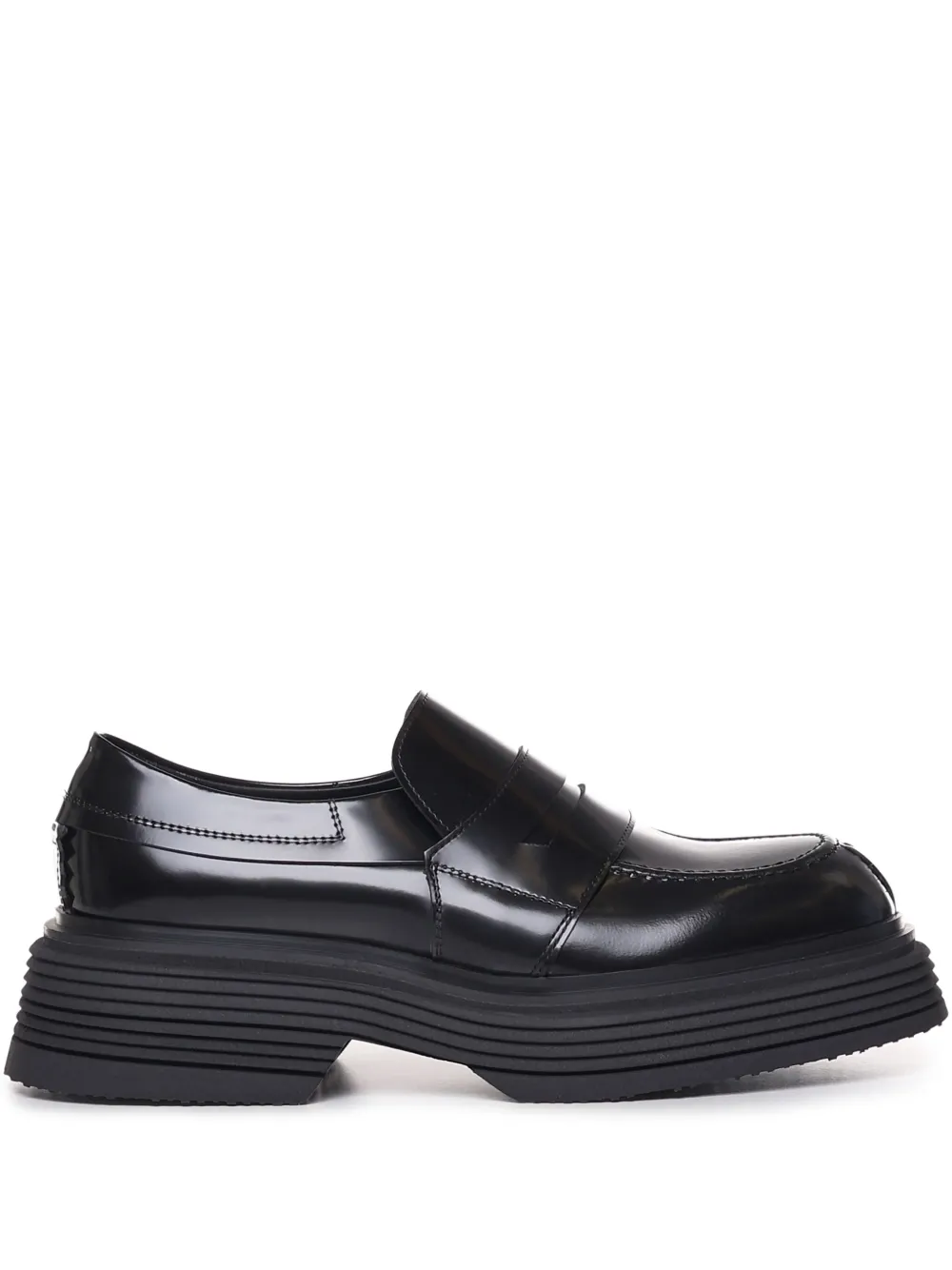 The Antipode penny-leather platform loafers Black
