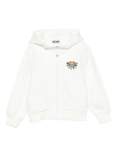 Moschino Kids bear-print zip-up hoodie