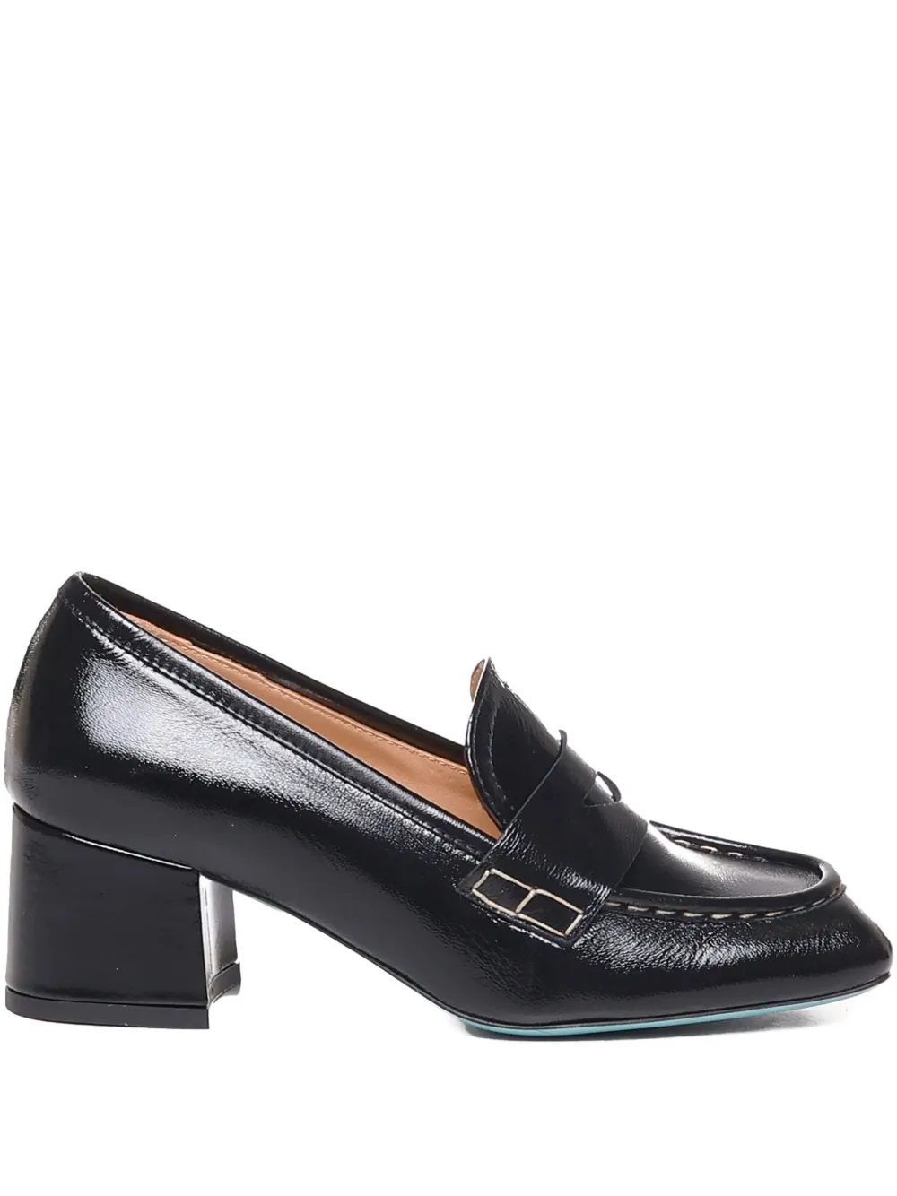 Fratelli Russo patent leather block-heel loafers Black