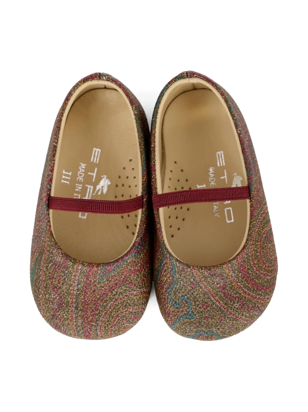 ETRO KIDS paisley-print ballet flats Brown