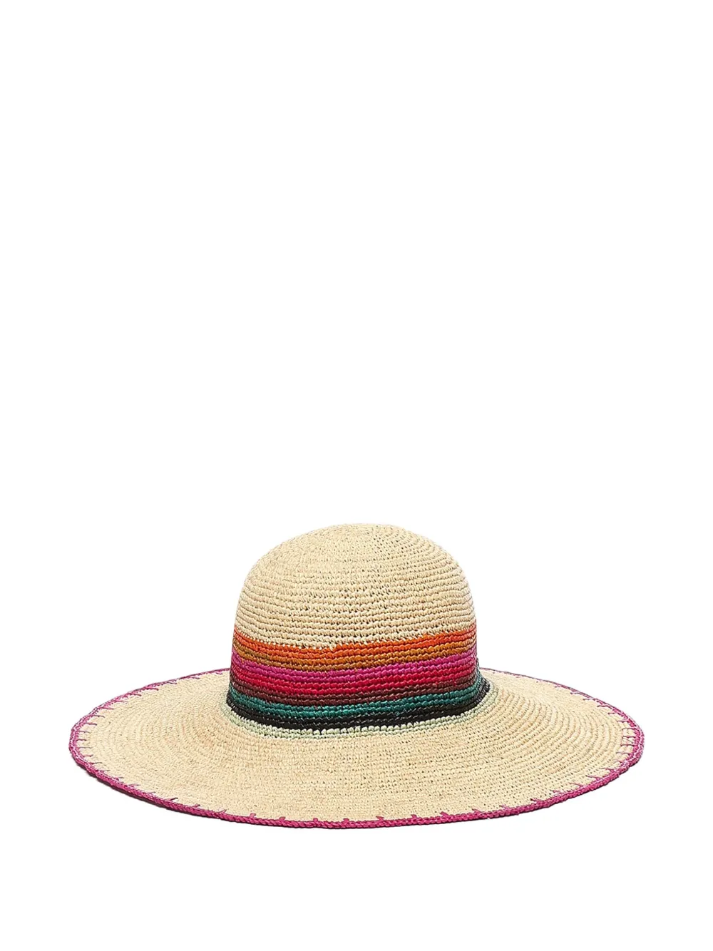 Coccinelle Anita Stripe-detail Raffia Sun Hat In Neutral