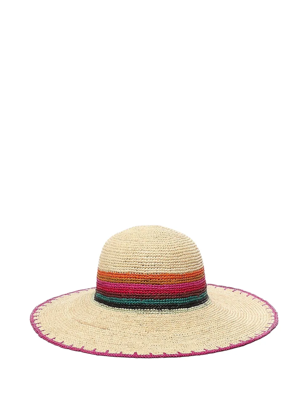 Coccinelle Anita Stripe-detail Raffia Sun Hat In Neutral