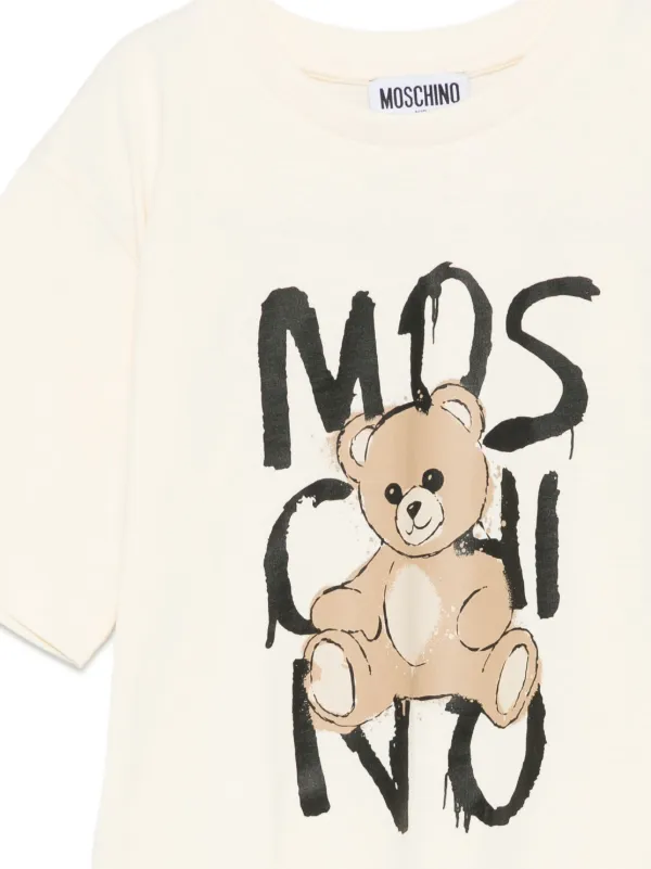 MOSCHINO KIDS テディベア スパンコール Tシャツ 130cm Moschino Kids テディベア Tシャツ | ニュートラル | FARFETCH JP