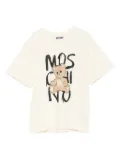 Moschino Kids Teddy Bear-print cotton T-shirt - Neutrals