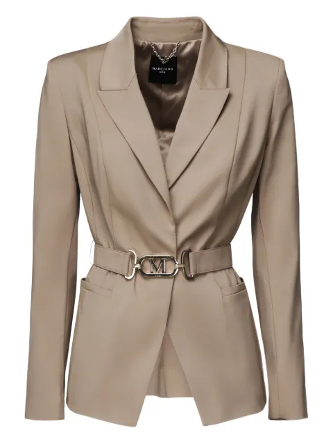 Marciano belted logo-buckle blazer