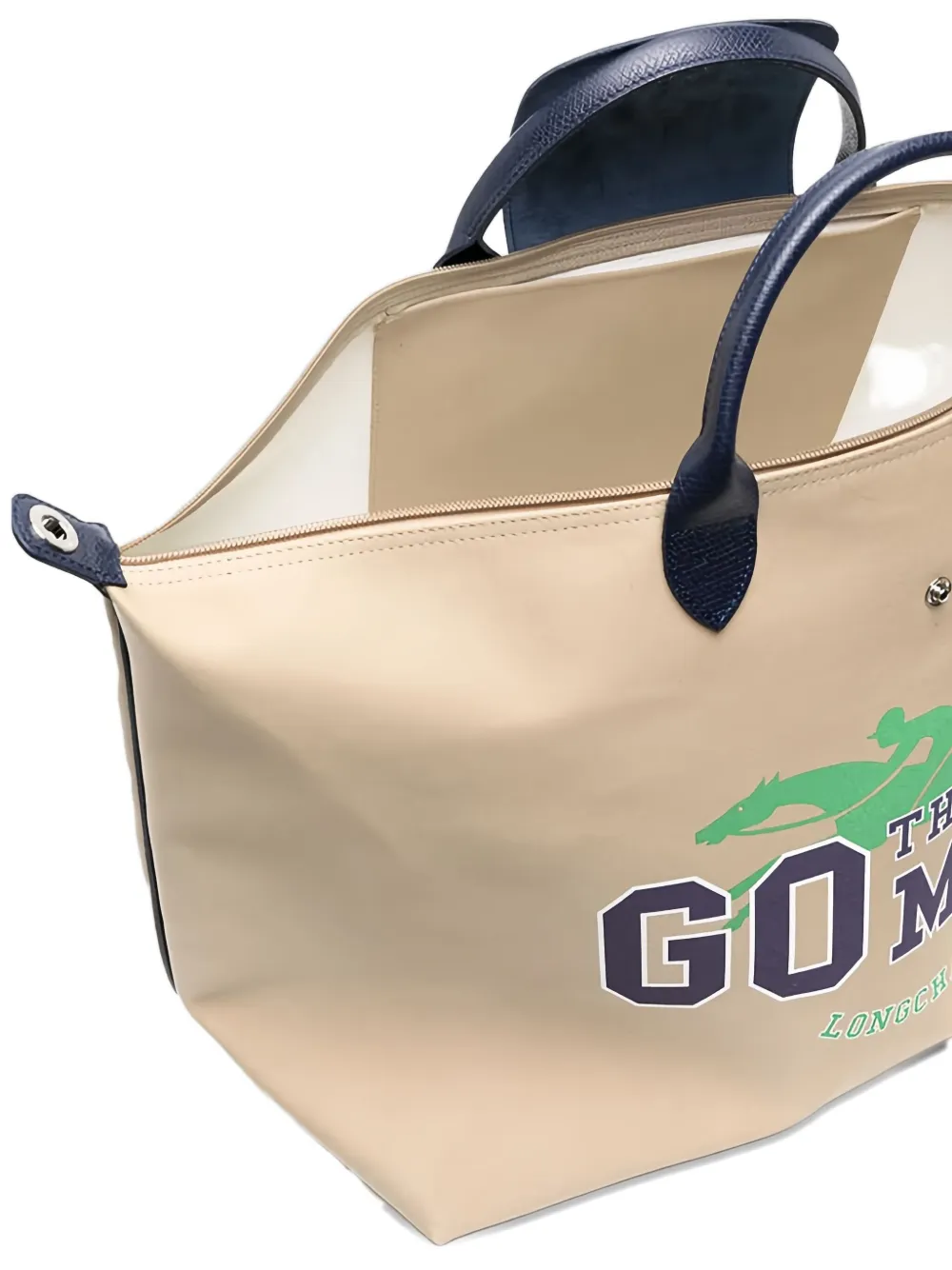Longchamp logo-print tote bag Beige