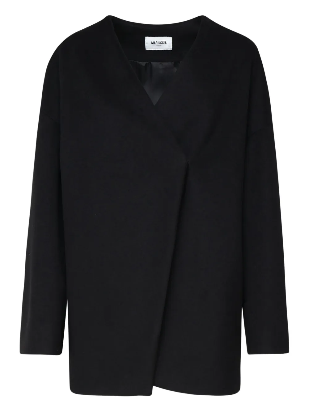 MARIUCCIA MILANO geometric-cut V-neck coat | Black | Image 1
