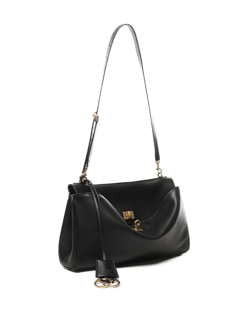 Balenciaga Rodeo kalfsleren schoudertas met draaislot Zwart