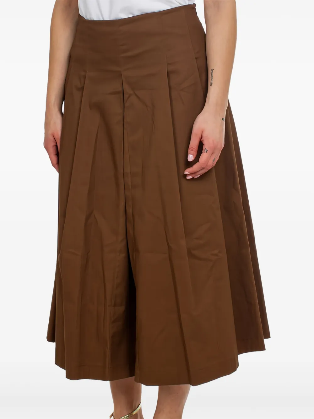 VICOLO pleated midi skirt | Brown | Image 1