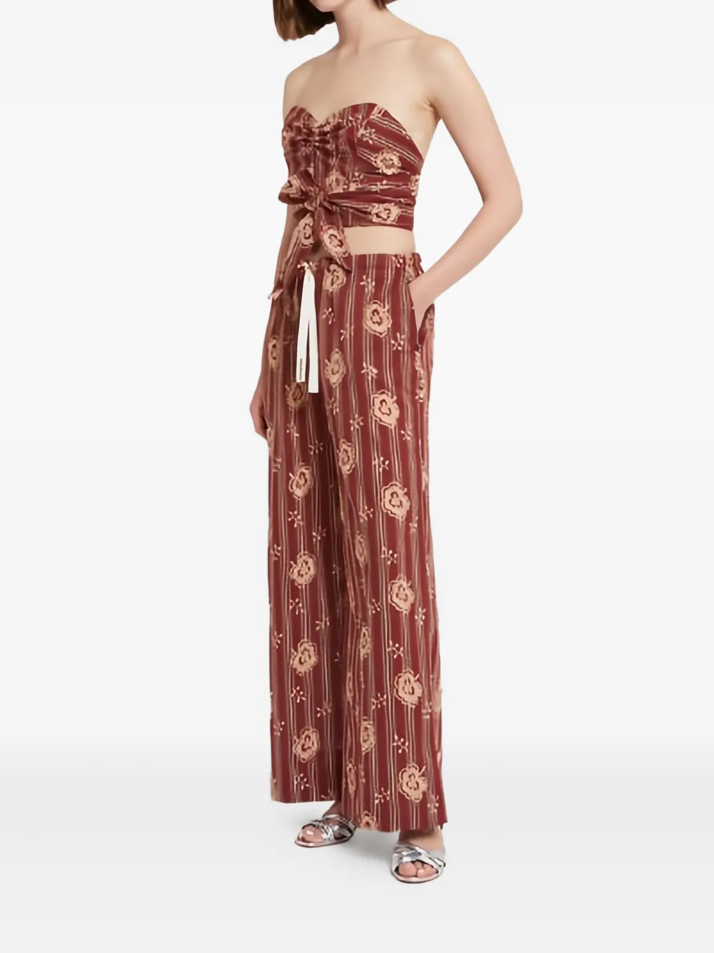 Ottod'Ame all-over print stripes trousers - Rood