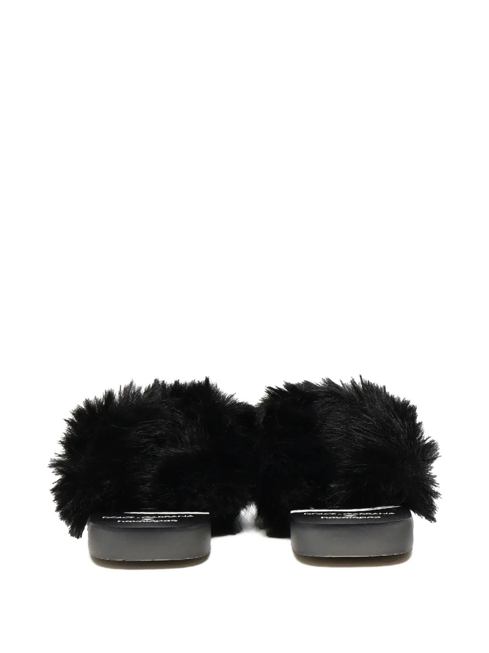 Dolce & Gabbana zebra-print faux-fur sandals Black