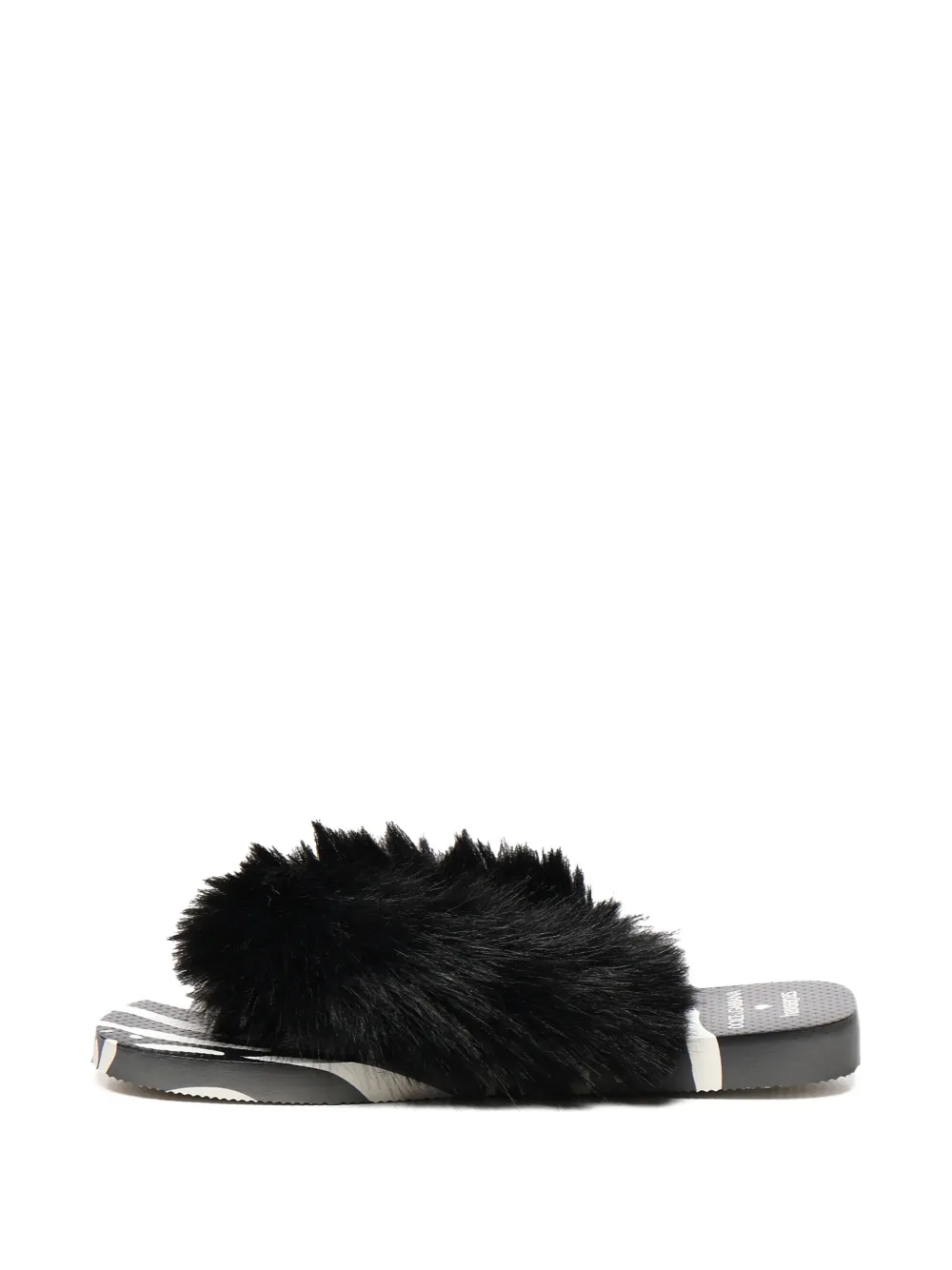 Dolce & Gabbana zebra-print faux-fur sandals Black