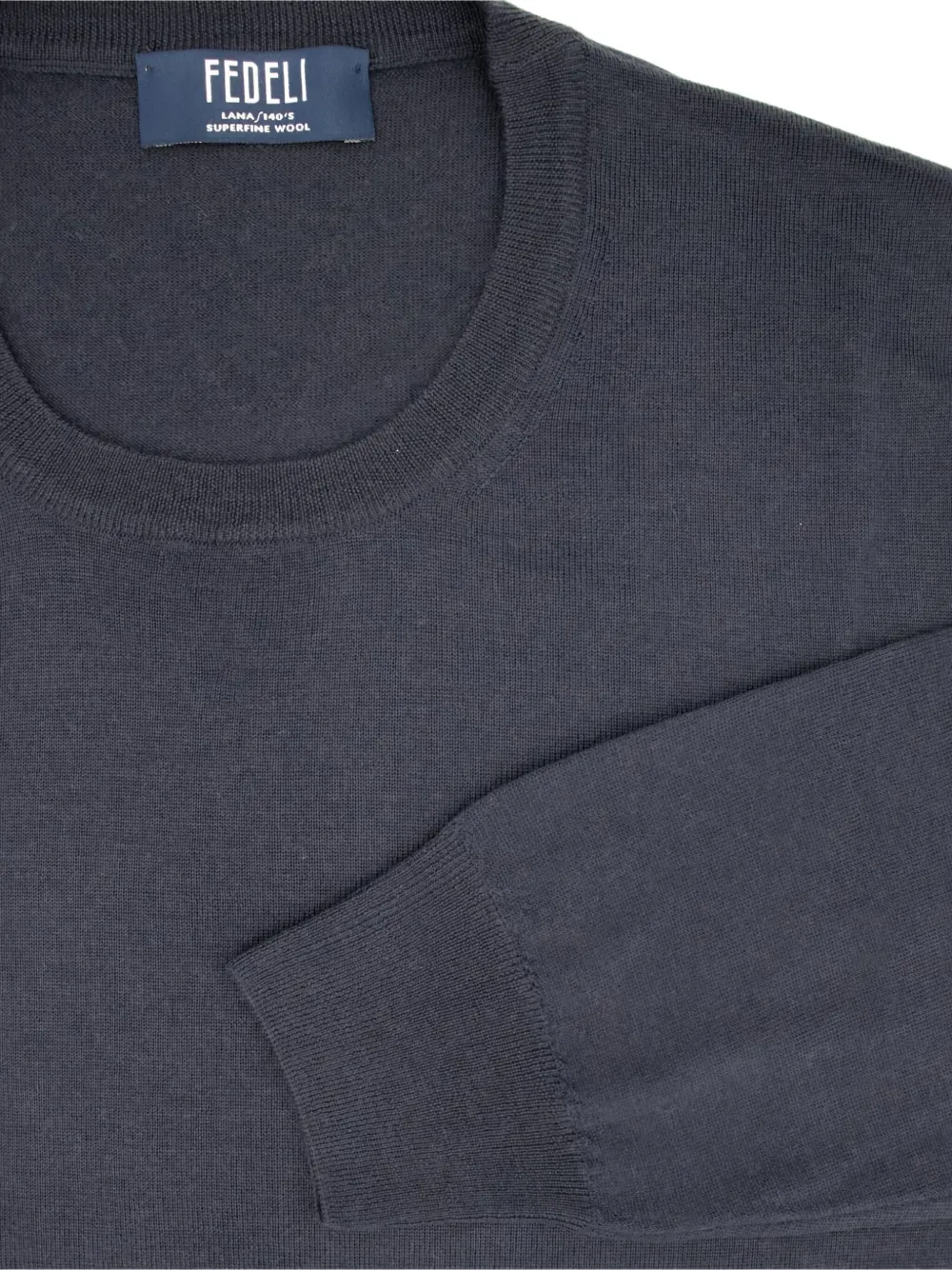 Fedeli Trui met ronde hals en lange mouwen Blauw