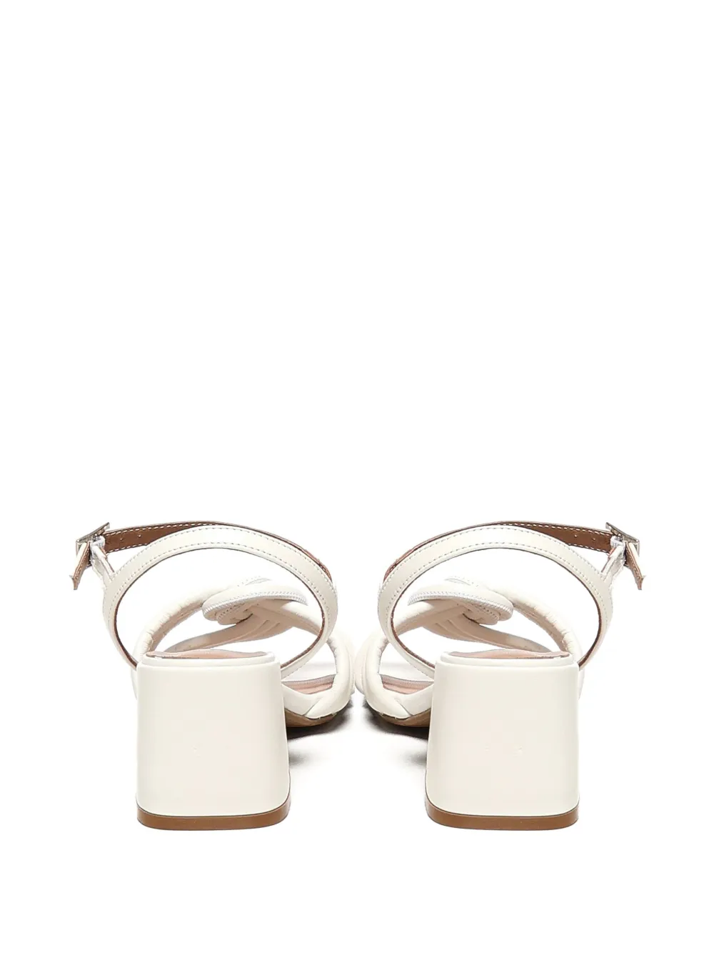 Carmens 50mm tubular-knot block-heel sandals White