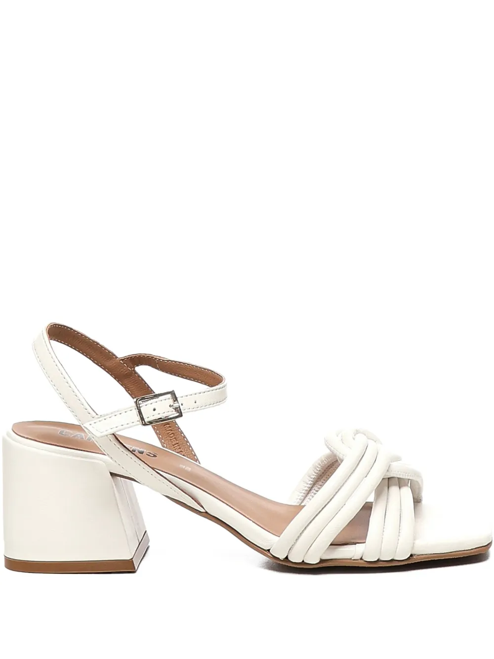 Carmens 50mm tubular-knot block-heel sandals White