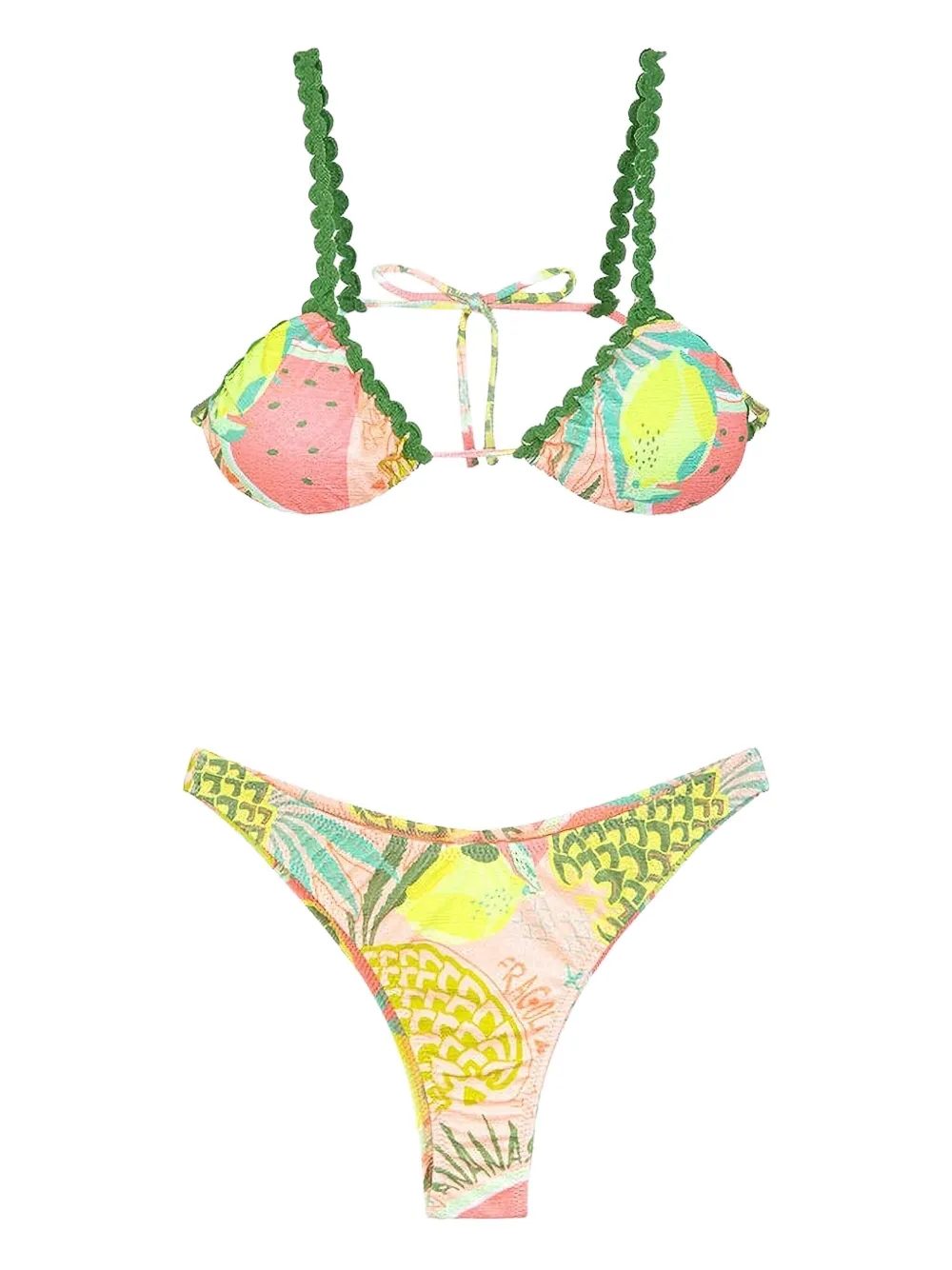 f**k woman pineapple-print pom-pom bikini - グリーン f**k woman pineapple-print pom-pom bikini - グリーン