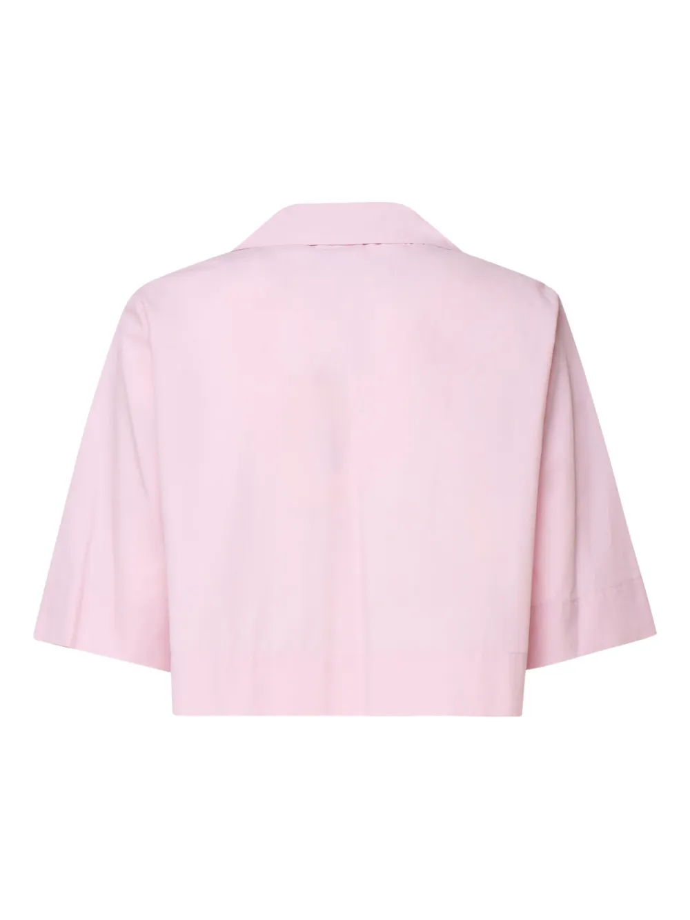 Ottod'Ame Blouse met Cubaanse kraag en korte mouwen Roze
