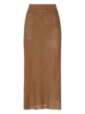 Akep geometric-pattern knitted skirt - Brown