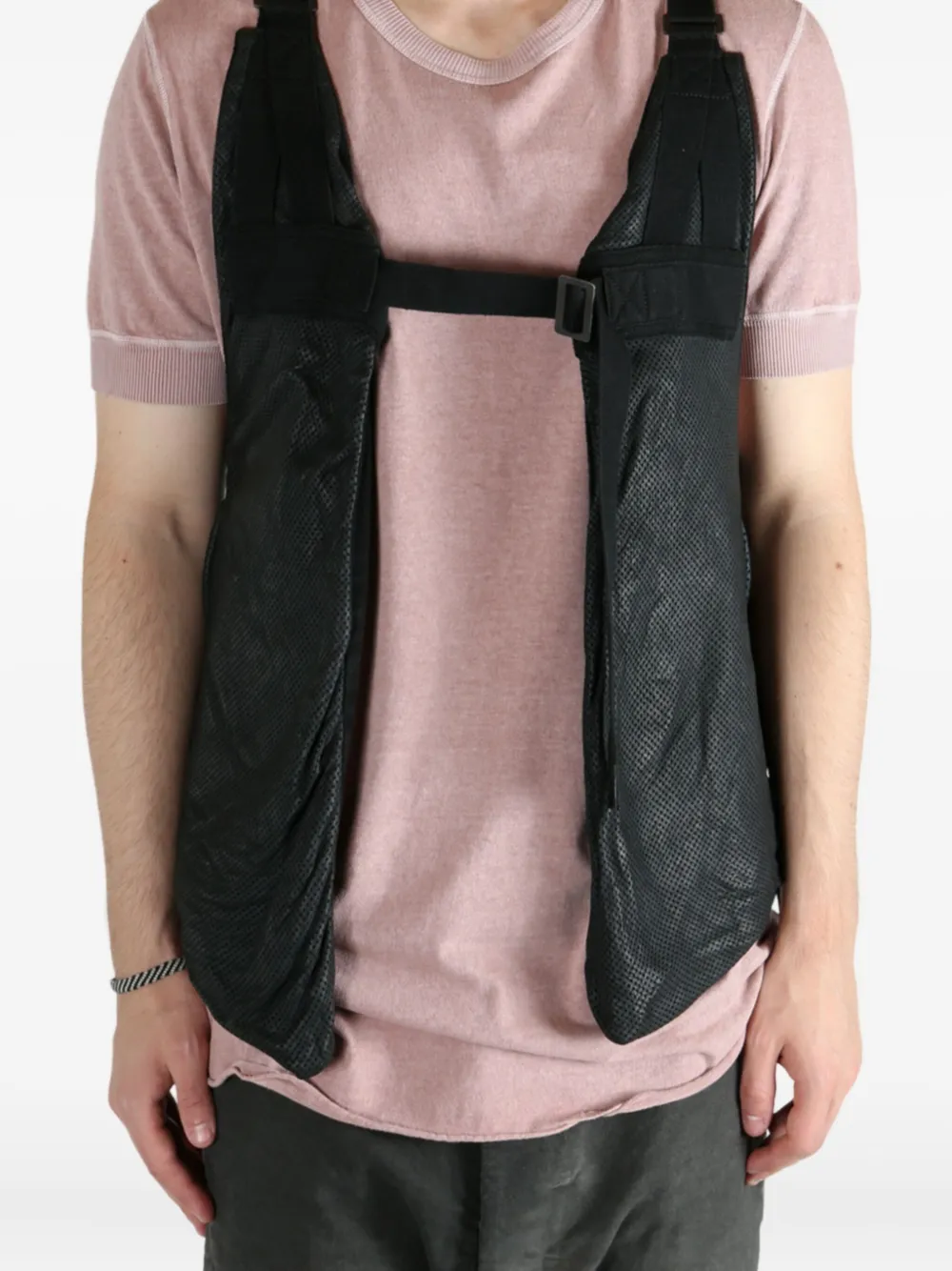 Boris Bidjan Saberi perforated-leather strap vest | Black | Image 1