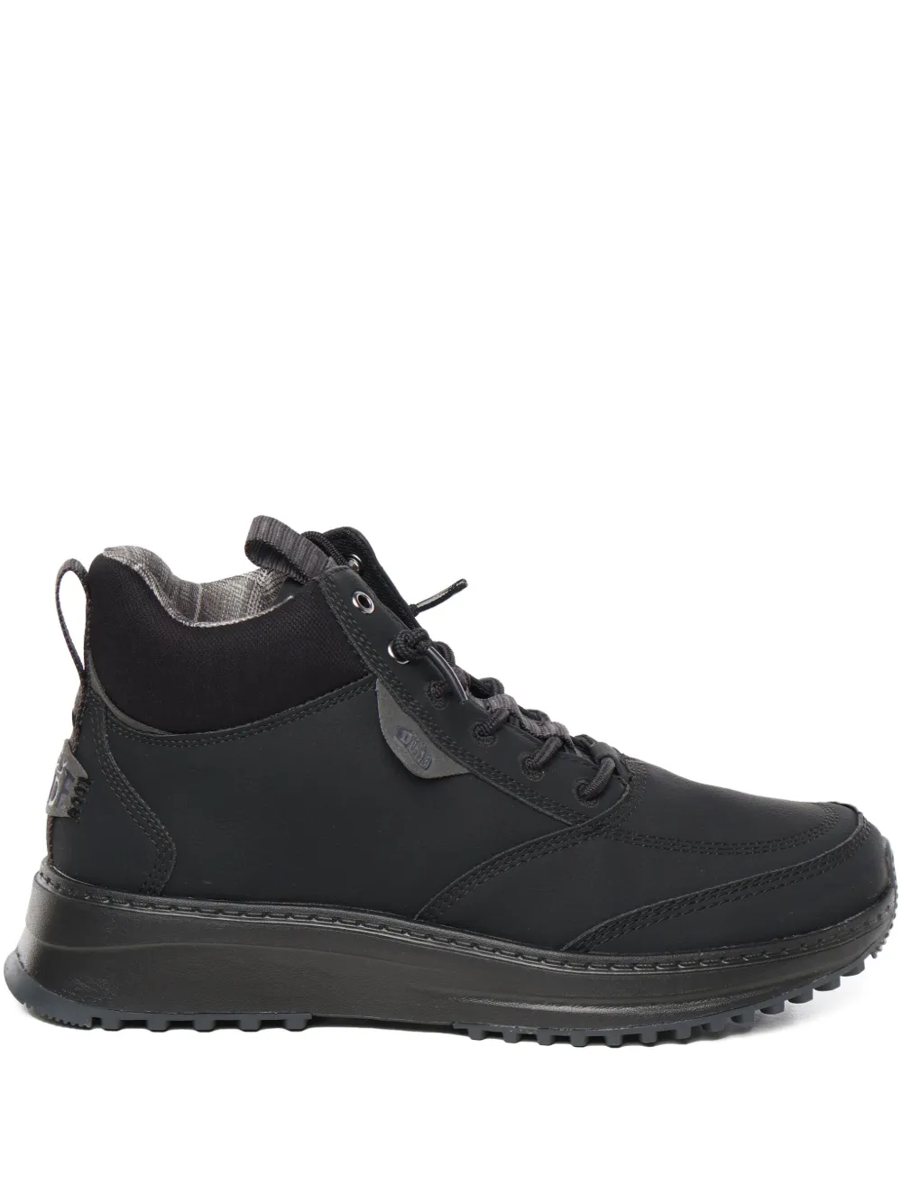 Hey Dude lace-up rubber sole sneakers | Black | Image 1