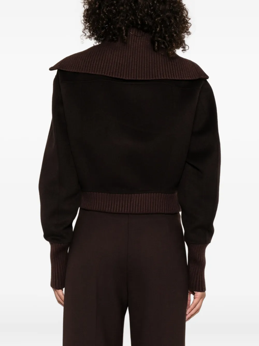 Victoria Beckham high-neck zip-front jacket Bruin