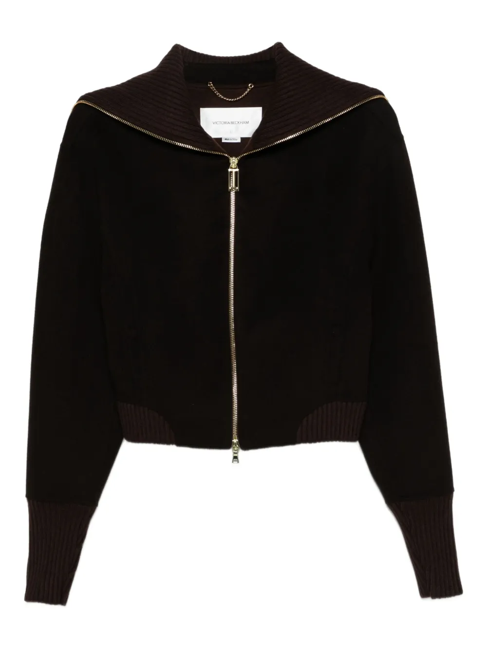 Victoria Beckham high-neck zip-front jacket Bruin