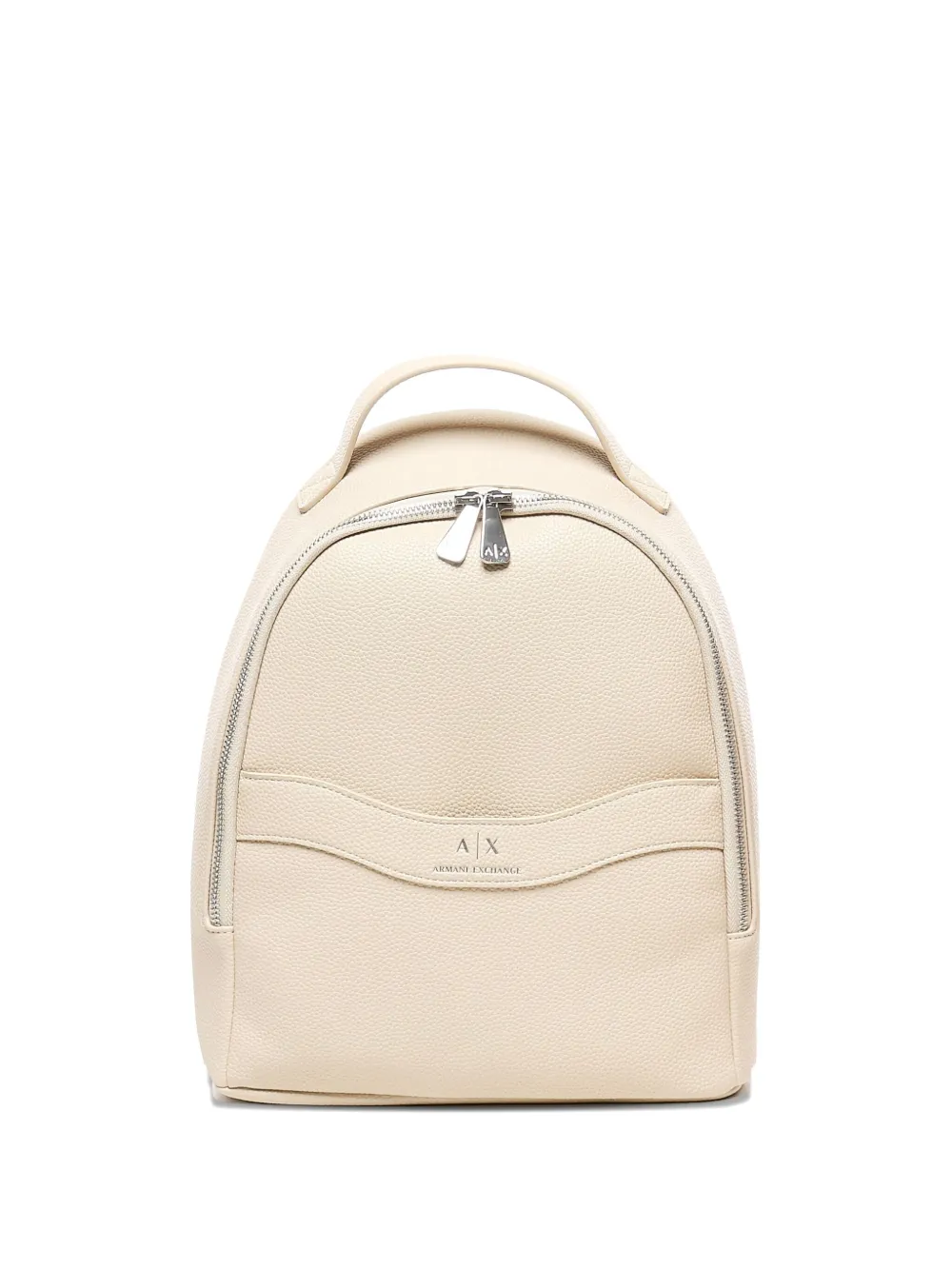 Armani Exchange logo-stamp top-handle backpack Beige