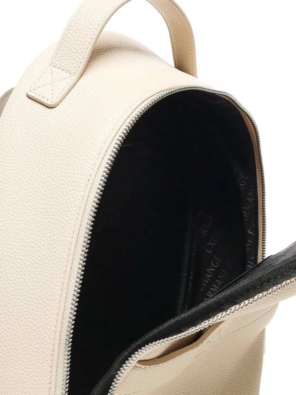 Armani Exchange logo-stamp top-handle backpack Beige