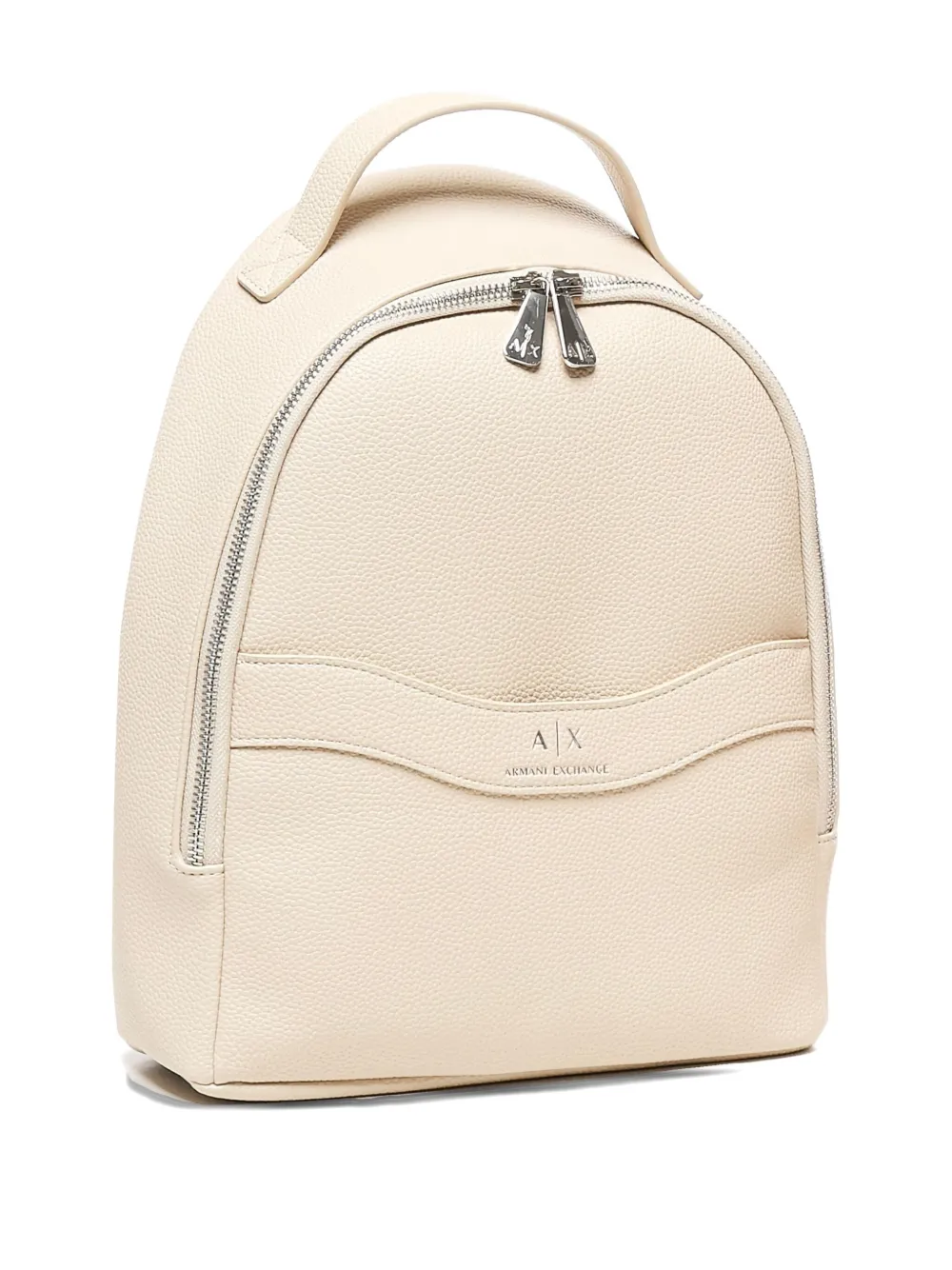 Armani Exchange logo-stamp top-handle backpack Beige
