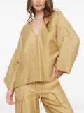 Ottod'Ame V-neck wide-sleeve top - Neutrals